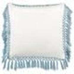 Coussin en coton à motif floral blanc et bleu 45 x 45 cm PALLIDA