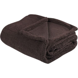 Beliani - Couverture Décorative Jeté de Lit 125 x 150 cm Polyester Marron Mirge