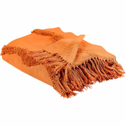 Couverture décorative orange. Laissez-vous envelopper par une couverture super douce et confortable. Fabriquée à la main en c ...