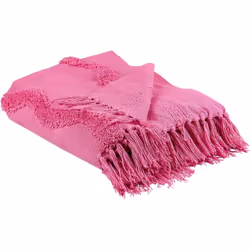 Couverture décorative rose. Laissez-vous envelopper par une couverture super douce et confortable. Fabriquée à la main en cot ...