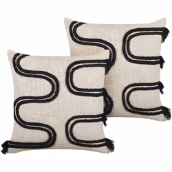 Coussins décoratifs. Ajoutez un accent moderne à votre intérieur avec ce coussin. Doté d'un motif incurvé touffeté à la main  ...