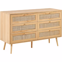 Chiffonnier. Cette commode est un ajout moderne et peu encombrant à tout salon, couloir ou chambre à coucher. Dotée de six ti ...