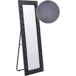 Miroir sur Pied en Velours Gris Foncé 50 x 150 cm Glamour Cadre Clouté Ansouis