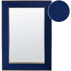 Miroir Mural en Velours Bleu 50 x 150 cm Glamour Rectangulaire Fait Main Lautrec
