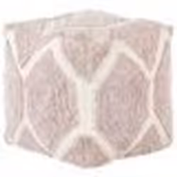Pouf en coton beige et rose 40 x 40 cm ROJHAN