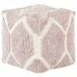 Pouf en coton beige et rose 40 x 40 cm ROJHAN
