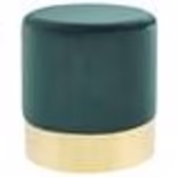 Pouf en velours vert foncé et doré d 39 cm SOPHIA