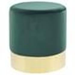 Pouf en velours vert foncé et doré d 39 cm SOPHIA