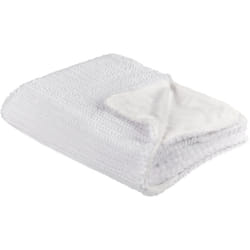 Beliani - Plaid Blanc 150 x 200 cm Couvre-Lit Très Doux Haute Qualité pour Chambre Cosy Bjas
