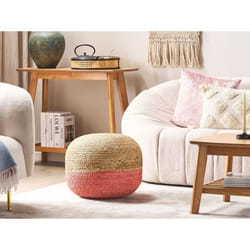 Pouf en jute rose 50 x 40 cm DUKI
