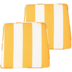 Coussins Décoratifs Jaune et Blanc en Polyester 37 x 34 cm à Rayures Jardin Terni