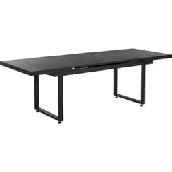 Table de Jardin Extensible en Aluminium Noir Plateau à Lattes Pieds Cadre Valcanetto