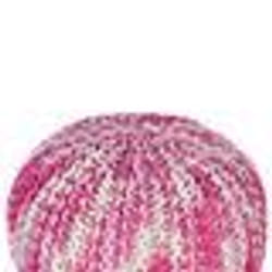 Pouf en coton blanc et rose 50 x 35 cm CONRAD