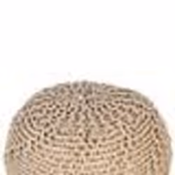 Pouf en coton beige 50 x 35 cm - BELIANI - PRIENE - Elégance - Chic - Intérieur