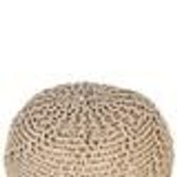 Pouf en coton beige 50 x 35 cm - BELIANI - PRIENE - Elégance - Chic - Intérieur