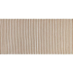 Beliani - Tapis en Coton Blanc et Marron 80 x 150 cm à Rayures Décoratives Poil Long Sofulu