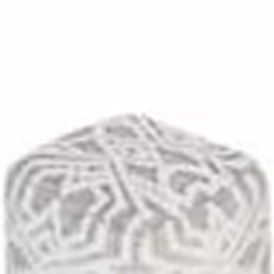 Pouf en coton blanc et gris 40 x 40 cm BHILWARA
