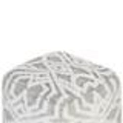 Pouf en coton blanc et gris 40 x 40 cm BHILWARA