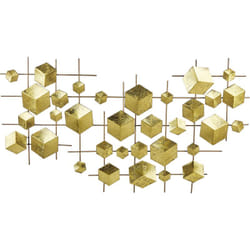 Beliani - Décoration Murale Moderne à Suspendre Cubes Dorés Oeuvre Géométrique Flerovium