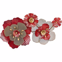 Déco pour mur. Transformez l'aspect de votre salon avec cette décoration murale en métal robuste et durable. Le motif floral  ...