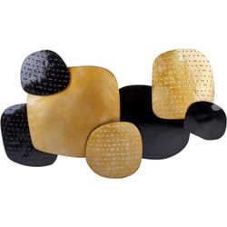 Beliani - Décoration Murale Moderne à Suspendre Abstrait Noir et Doré Pièce d'Accent Hafnium