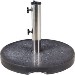 Pied de Parasol Rond Moderne ⌀ 45 cm en Granit Noir et Acier Inox Ceggia