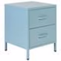 Table de chevet - BELIANI - MALAVI - 2 tiroirs spacieux - Acier bleu clair - Style Scandinave Moderne