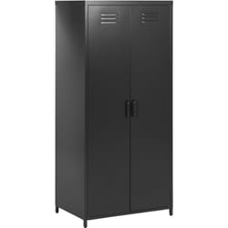 Armoire pour Bureau à Domicile Industrielle Rangement à 2 Portes en Acier Bleu Marin Varna