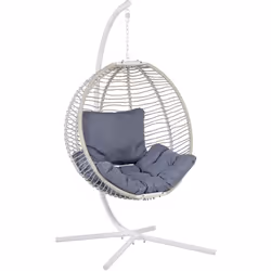 Fauteuil œuf . Grâce à son léger mouvement de balancier, ce fauteuil suspendu offre un endroit confortable à tous ceux qui on ...