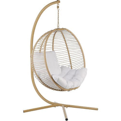 Beliani - Fauteuil Suspendu avec Support Beige Résistant aux uv pour Intérieur Extérieur Arco