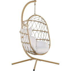 Beliani - Chaise Suspendue avec Support en Métal Beige et Coussin en Polyester Adria