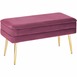 Banquette avec rangement. Renouvelez votre espace de vie avec ce banc de rangement. Son revêtement en velours de couleur bord ...