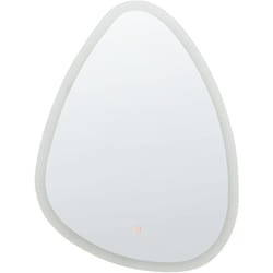 Miroir Mural Argenté à Lumière led ø 78 cm Difforme Salle de Bains Moderne Bethune