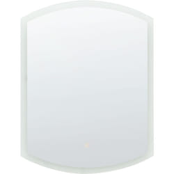 Miroir Mural Argenté à Lumière led ø 78 cm Ovale Salle de Bains Moderne Beziers