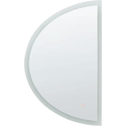 Miroir Argenté à Lumière led ø 78 cm Demi-Cercle Salle de Bains Moderne Bergerac