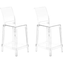 Beliani - Lot 2 Chaises de Bar Transparentes Hautes pour Cuisine Moderne Wellington
