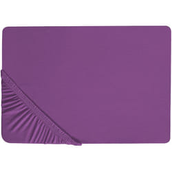 Beliani - Drap-housse Classique Bordure Élastique 200 x 200 cm en Coton Violet Janbu
