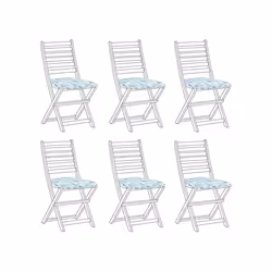 Lot de 6 coussins dextérieur à triangles bleu et blanc TOLVE