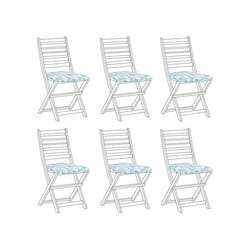 Lot de 6 coussins dextérieur à triangles bleu et blanc TOLVE