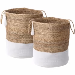 Corbeilles à linge faites main. Cet ensemble de deux paniers de rangement est une solution idéale pour organiser l'espace, qu ...