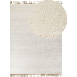 Tapis Boho Tissé Main avec Glands 160 x 230 cm en Jute Beige Clair Lunia