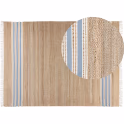 Tapis en jute avec motif rayé et franges. Ajoutez une touche cosy à votre intérieur avec ce tapis décoratif. Il est fabriqué  ...