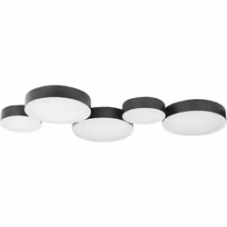 Lampe de plafond à 5 lumières. Ce plafonnier combine parfaitement la simplicité du style minimaliste avec l'élégance du glamo ...