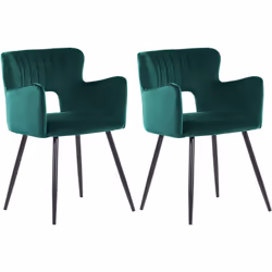 Chaise rétro en velours noir avec pieds en acier. Rendez votre salon ou votre cuisine encore plus élégante et accueillante av ...
