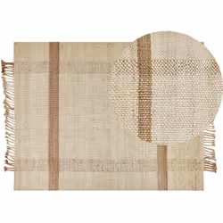 Tapis boho tissé à la main avec pompons. Cet élégant tapis rectangulaire sera le complément idéal de tout intérieur d'inspira ...