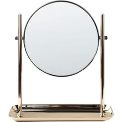 Beliani - Miroir de Table Doré en Métal ø 20 cm Rond pour Maquillage Double Face Finistere