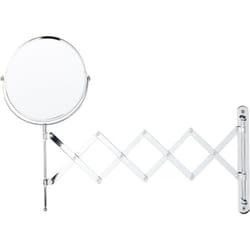 Beliani - Miroir Mural de Maquillage à Bras Extensible Double Face ø 19 cm Argenté