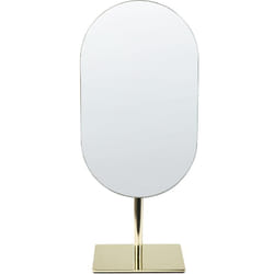 Miroir de Table Décoratif pour Maquillage Beauté 16 x 37 cm en Métal Doré Cantal