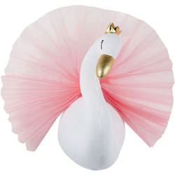 Beliani - Décoration Murale Blanche en Feutre et Coton 22 x 32 cm Fausse Tête de Cygne Odetta