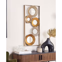 Décoration murale dorée avec miroirs 39 x 90 cm MAICOBA